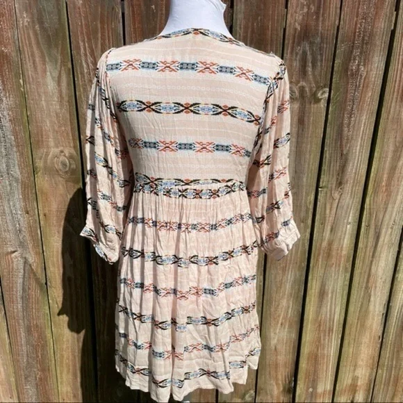 HAYDEN Pink Bohemian Tribal Shift Dress Small - Picture 11 of 14